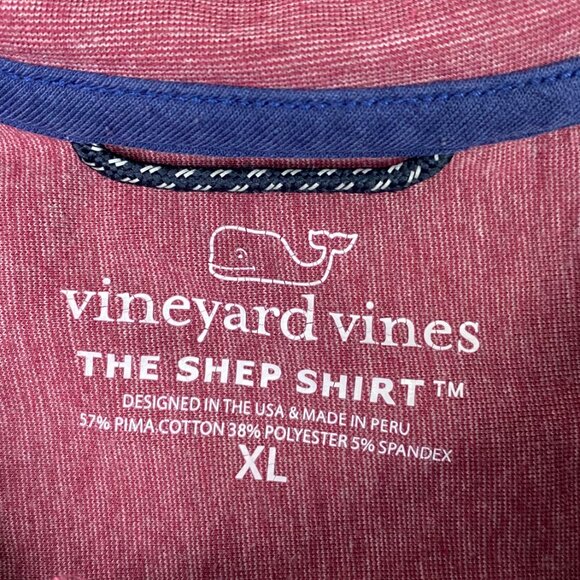 Vineyard Vines Shep Shirt Men's XL Jetty Red 1/4 Zip Performance 3/4 Sleeves - Picture 6 of 14